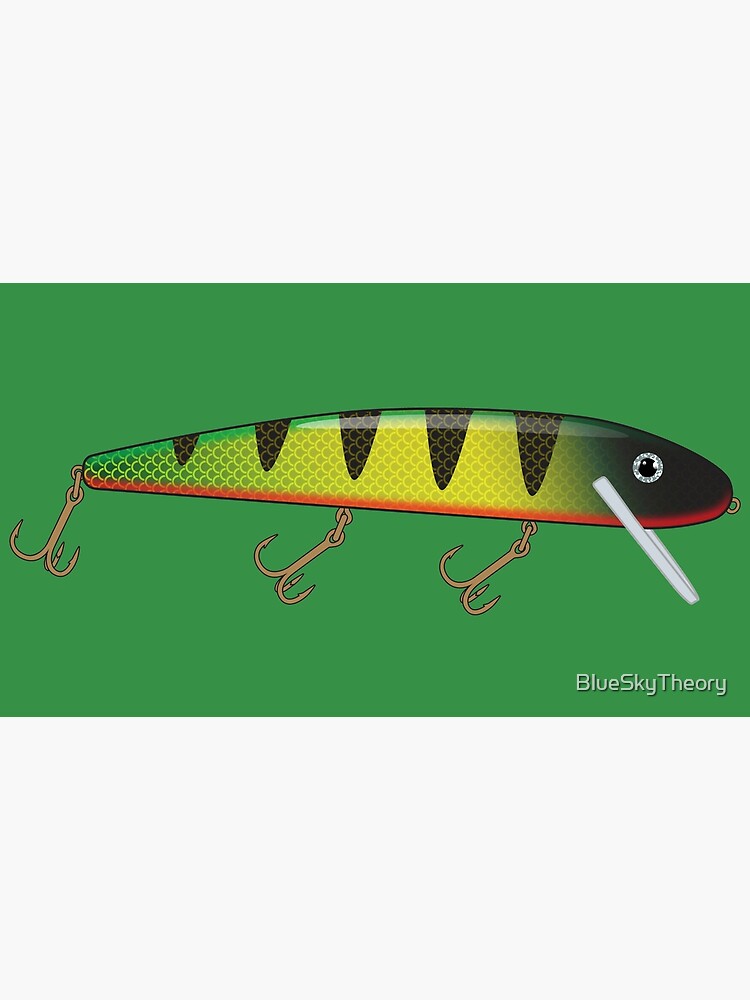 Fish Big Big Fish Jerkbait Fishing Lure Sticker - Perch Pattern Art Print  for Sale by BlueSkyTheory