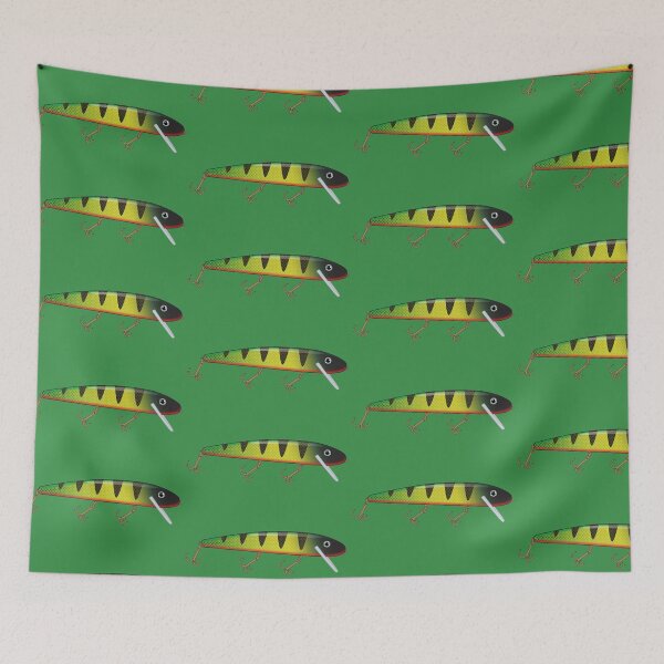 Item preview, Fish Big Big Fish Jerkbait Fishing Lure Sticker - Perch Pattern designed and sold by BlueSkyTheory.