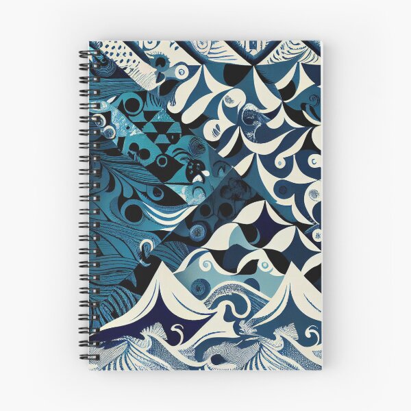 Item preview, Monochromatic Vivid Modern Coastal Pattern Digital Painting designed and sold by CodeAndColors.