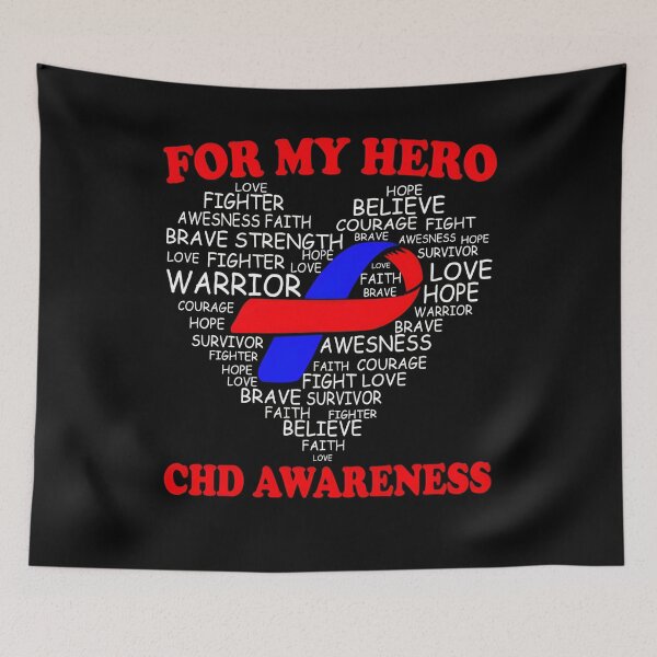Item preview, For My Hero CHD Awareness Ribbon Heart designed and sold by Adolfo114.