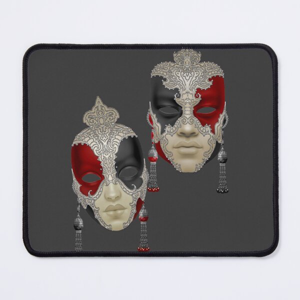 Item preview, Silver, red and black Venetian masks by Maxine Gadd  designed and sold by Maxine Gadd.