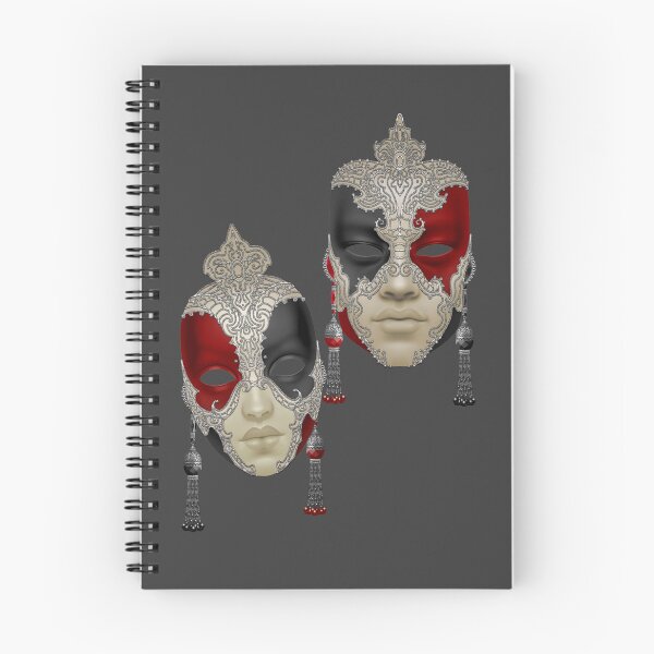 Aperçu de l'œuvre Masques vénitiens argentés, rouges et noirs de Maxine Gadd créée et vendue par Maxine Gadd.