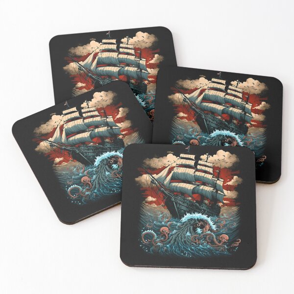 Item preview, kraken attack a ship designed and sold by fadstudio.