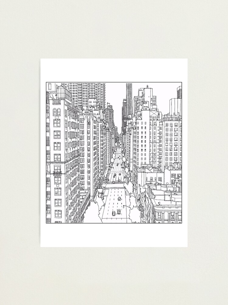 Impression Photo Coloriage Pour Adulte New York Par Yuna26 Redbubble