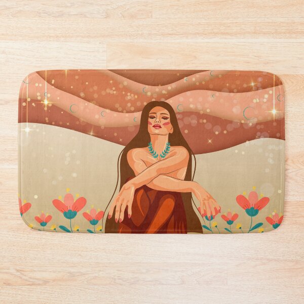 Item preview, portrait of a woman with long hair without outerwear with flowers designed and sold by SabinArt.