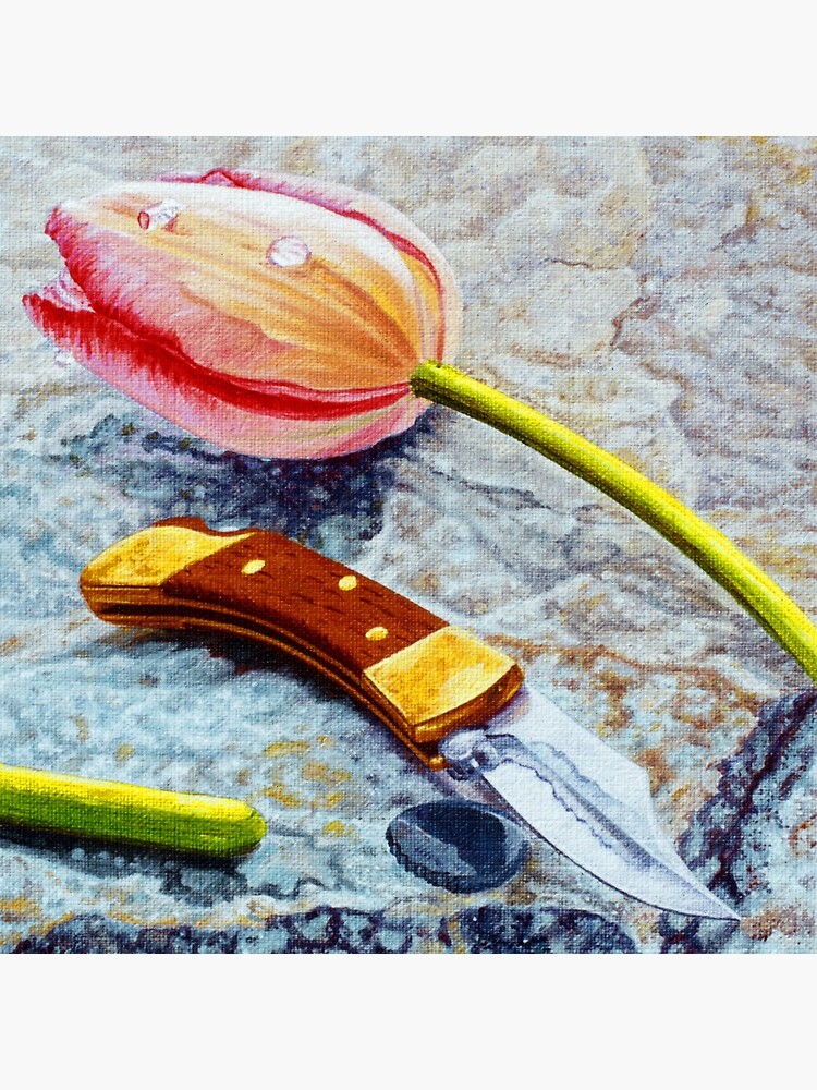 "Knife and flower" Acrylic Block by cretanektar Redbubble