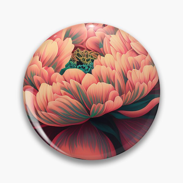 Item preview, pink-reddish-purple flowers peonies pattern on dark background designed and sold by EmeraldeaArt.