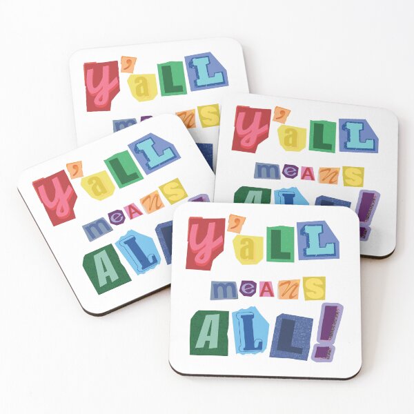 Item preview, Y'all Means All! Rainbow Magazine Letter Pride Shirt designed and sold by greatkatescott.