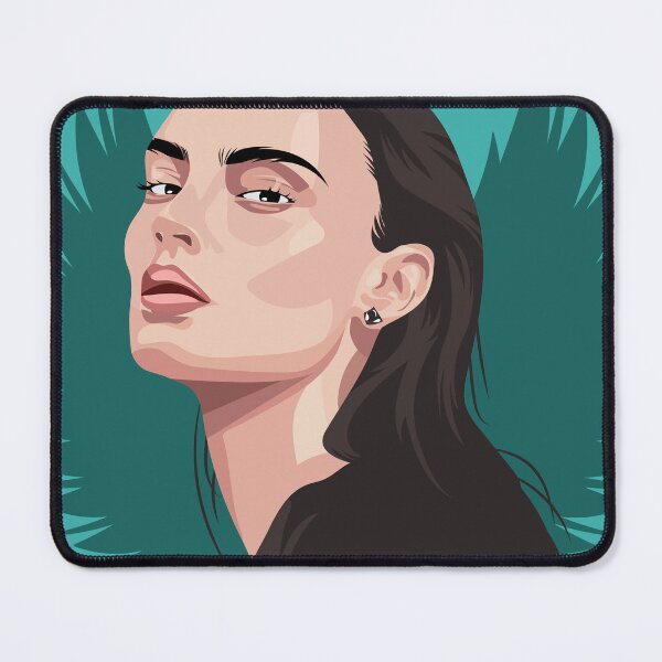 Item preview, portrait of a stylish brunette girl with wings designed and sold by SabinArt.
