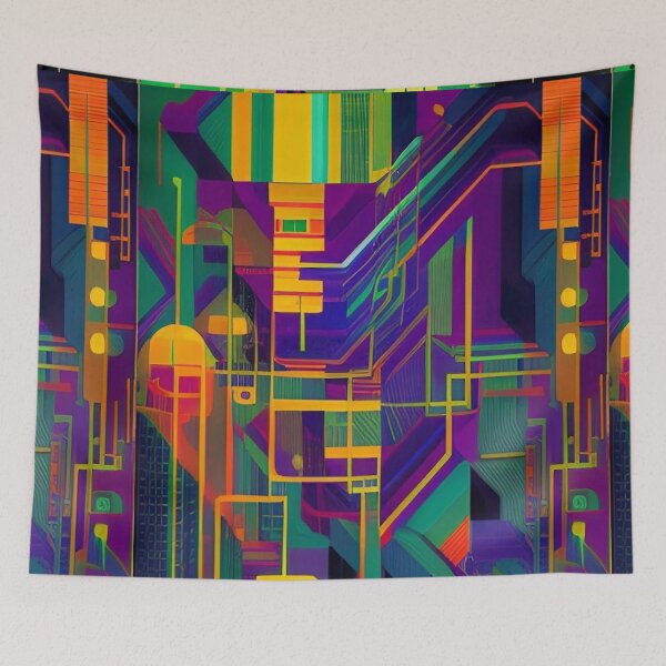 Item preview, Colorful Design Geometric Illustration Art designed and sold by CattlettArt.