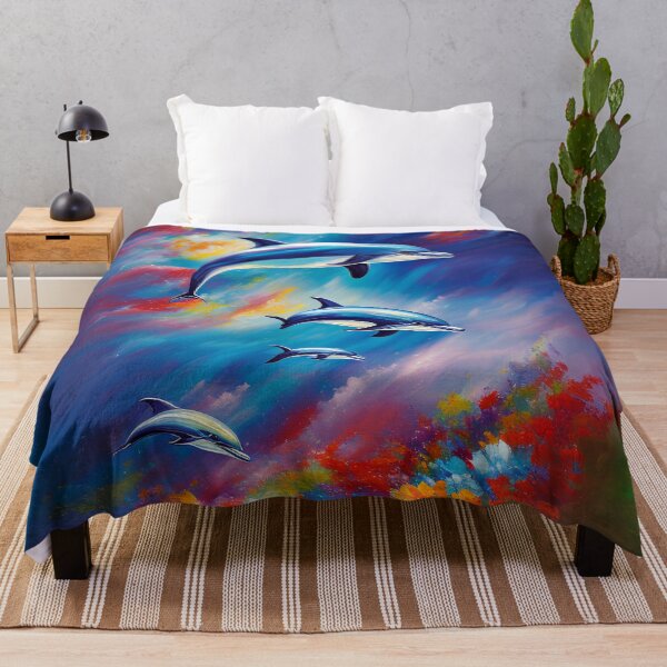 Item preview, Colorful Cute Dolphin Art designed and sold by Blok45.