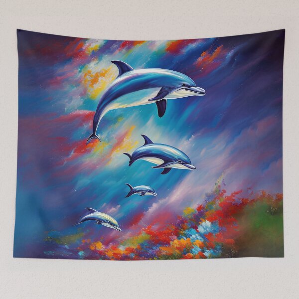 Item preview, Colorful Cute Dolphin Art designed and sold by Blok45.