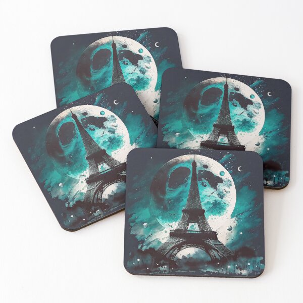 Item preview, Eiffel tower Paris watercolor by night designed and sold by FlatLandPrints.