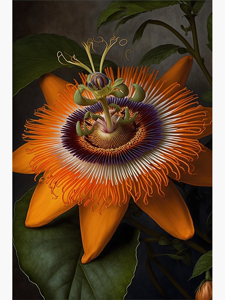 Passiflora Orange Botanical Duvet Cover Set