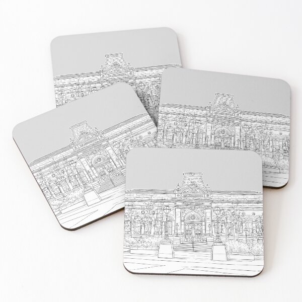 Aperçu de l'œuvre Dessin architectural du musée de la ville de Leeds (fond gris) créée et vendue par Adam Regester.