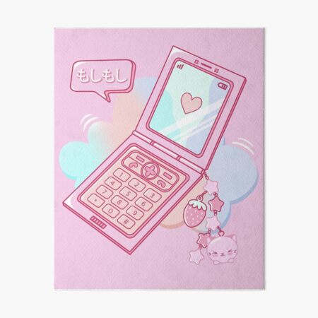 Retro 90s Japanese Kawaii Strawberry Keychain Y2K Flip Phone Sticker for  Sale by gogo-jr