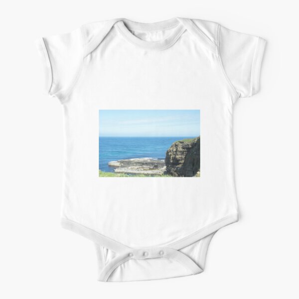 Rocks and raised ledge in sea Short Sleeve Baby One-Piece