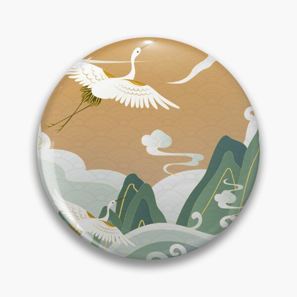 Item preview, classical auspicious sea waves alpine auspicious clouds crane  designed and sold by UnaWu533.