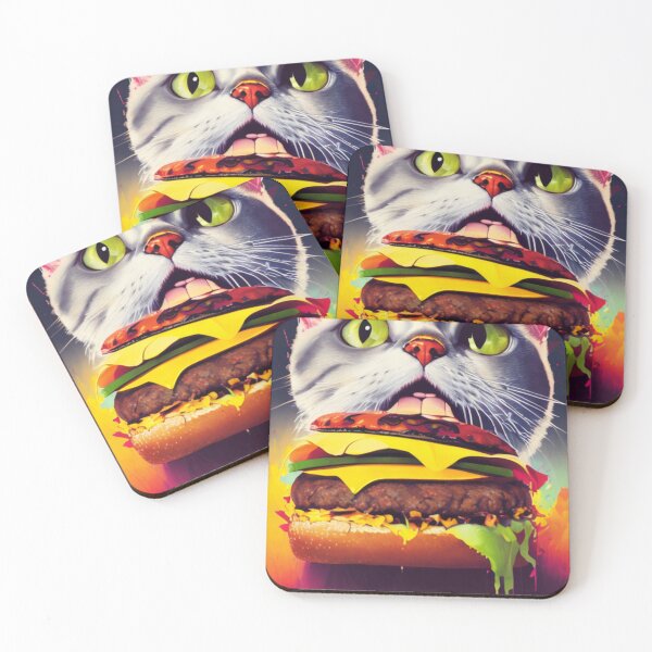 Item preview, Feline Foodie Fantasy - A Cat and a Giant Burger designed and sold by WBP Mart.