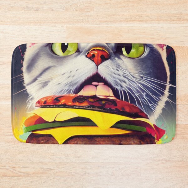 Item preview, Feline Foodie Fantasy - A Cat and a Giant Burger designed and sold by WBP Mart.