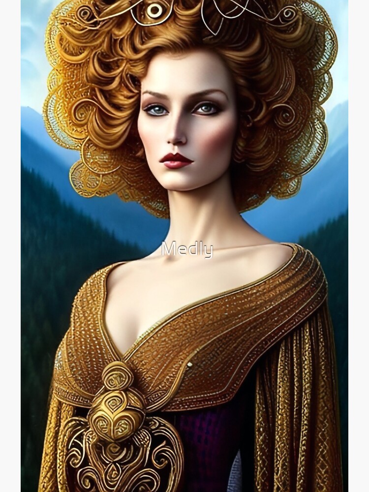 Golden Queen Ai Generated Art Sticker For Sale By Medly Redbubble