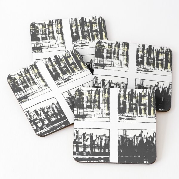 Item preview,  Liminal Space in Monocrome Abstraction through 4 windows designed and sold by BlackArtichoke.