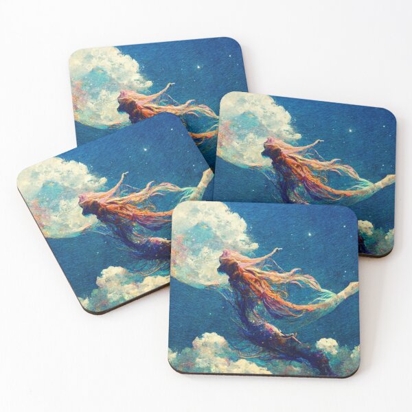 Item preview, illustration of a mermaid dancing with the moon designed and sold by PatyEmiko.