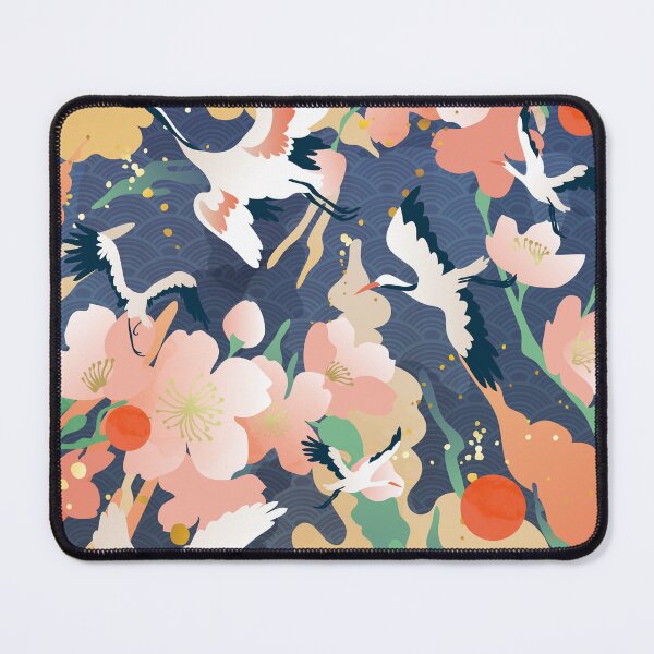 Item preview, classical auspicious colorful cloud peach blossom crane shading designed and sold by UnaWu533.
