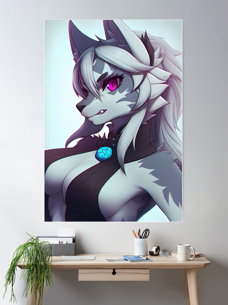 Bandit Wolf Female Fursona Art Board Print for Sale by OBKDesigns