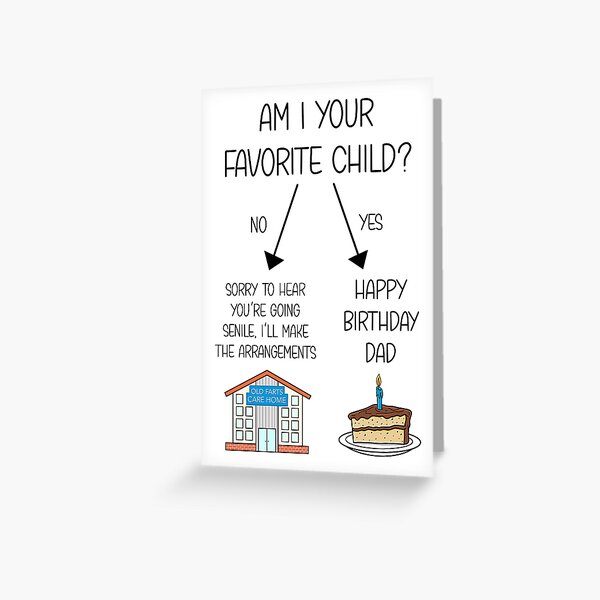 Item preview, Favorite Child Birthday Card for Dad - Funny Birthday Card - Care Home  designed and sold by themerrygiraffe.