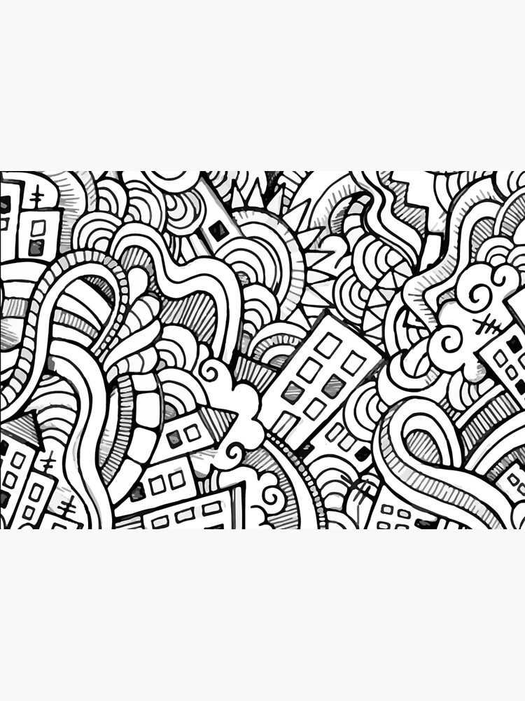 Dibujos para colorear para los adultos: Doodle de la ciudad | Cuaderno de  tapa dura