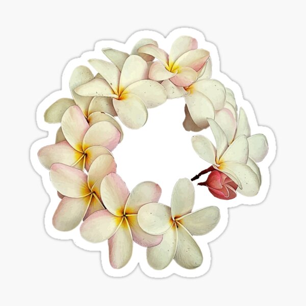 Item preview, Plumeria Tropical Flower Garland Wreath-Like Pattern designed and sold by taiche.