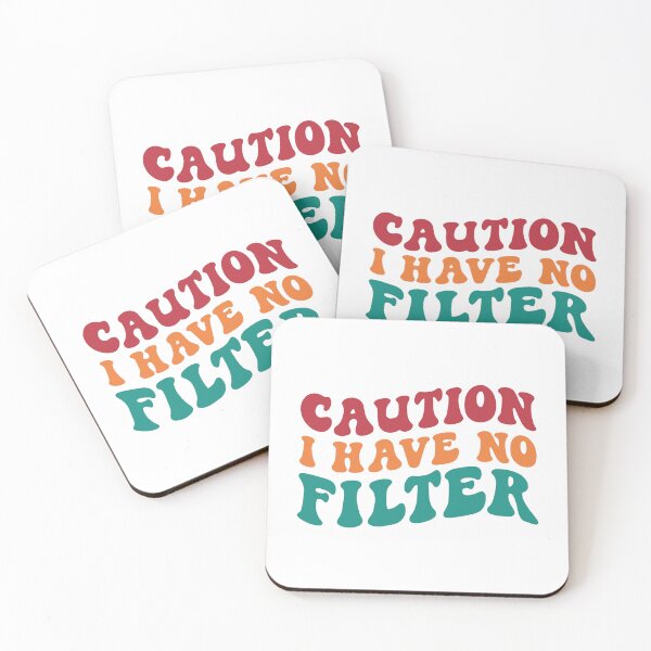 Artikelvorschau, VORSICHT ICH HABE KEINEN FILTER - lustiges sarkastisches Zitat im Retro-Stil entworfen und verkauft von KatisDesign.