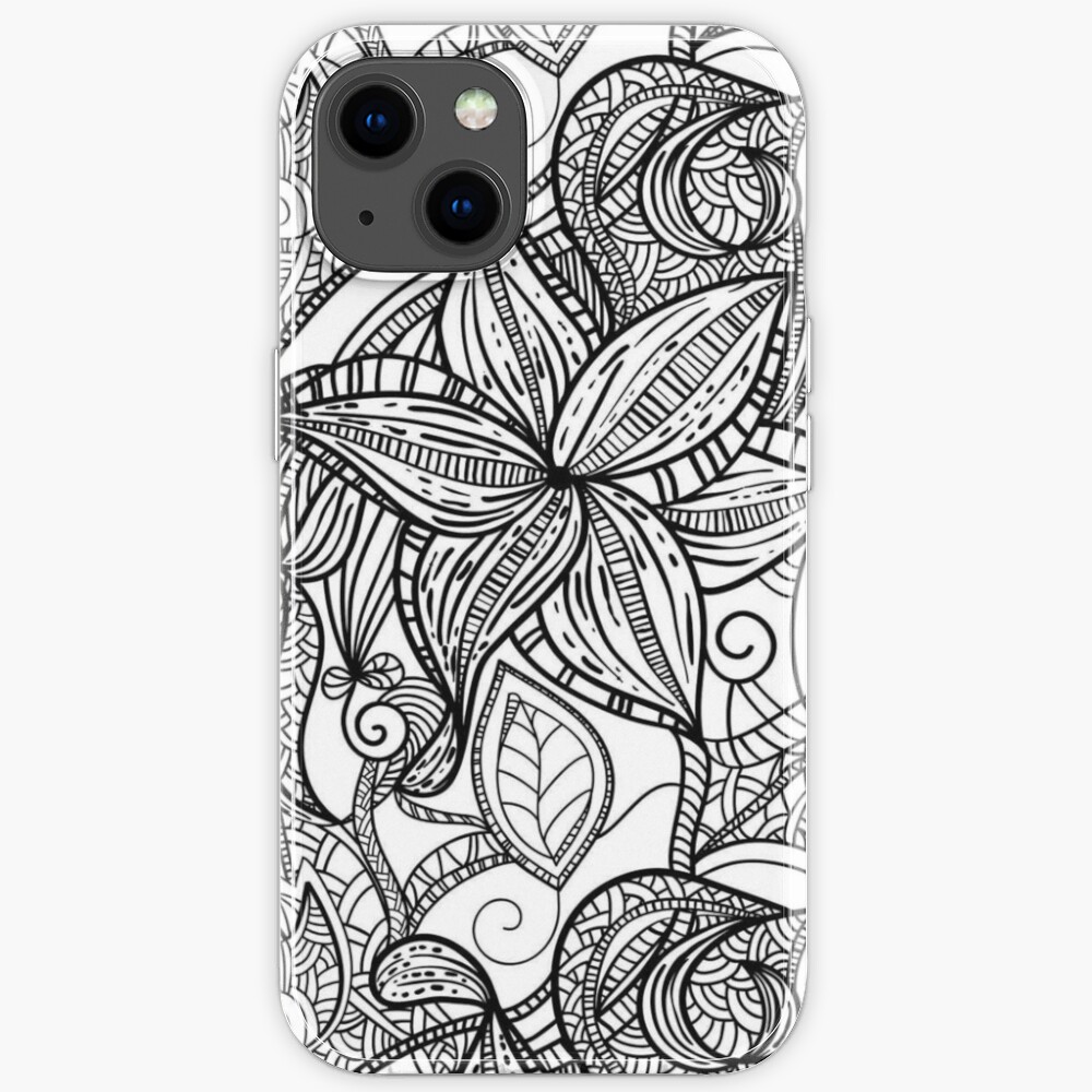 Coque iPhone « Coloriage pour adulte  feuillage », par Yuna26  Redbubble