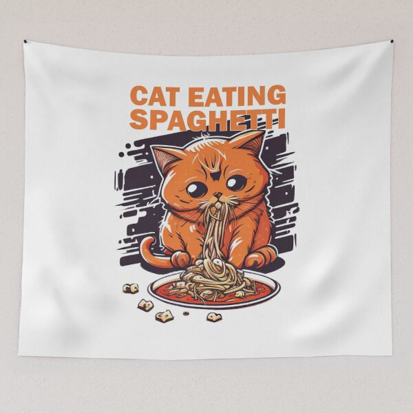 Item preview, Cat Eating Spaghetti #7 designed and sold by TotalDesine.