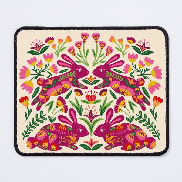 Item preview, Bunnies with Flower Tattoos & Flowers designed and sold by Carrie Cantwell Art.