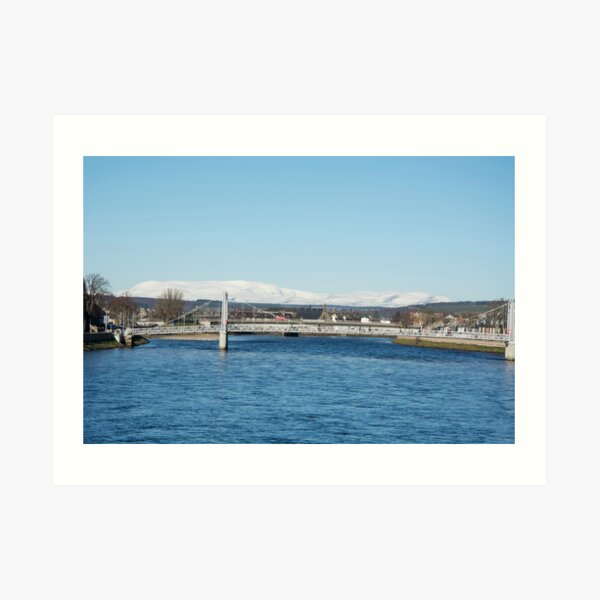 Ben Wyvis with Ness Bridge, Inverness Art Print