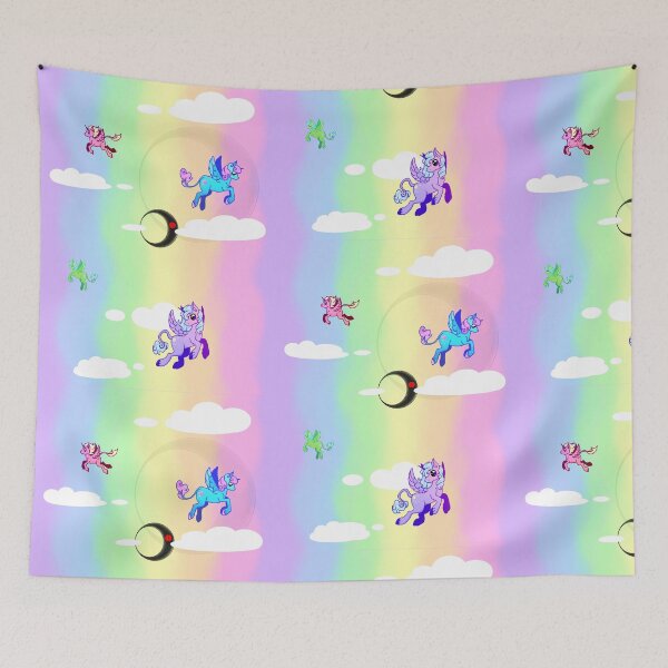 Item preview, Rainbowpuke unicorns but something dark is in the background designed and sold by Ivané Darkmore.