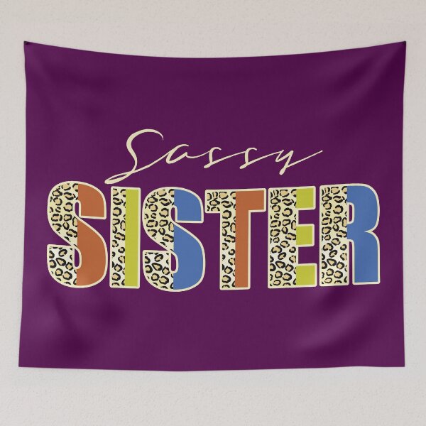 Item preview, Sassy Sister Leopard Print Text Retro Family Quote designed and sold by CRHPOD20.