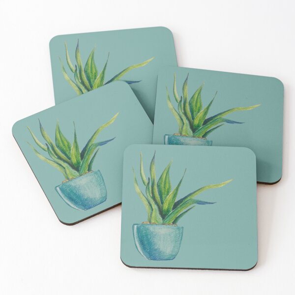 Item preview, Watercolor Snake Plant in a Teal Pot designed and sold by ErinReneTaylor.