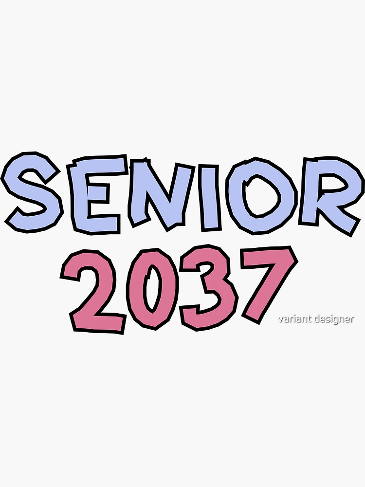 senior 2037 Sticker for Sale by variant designer