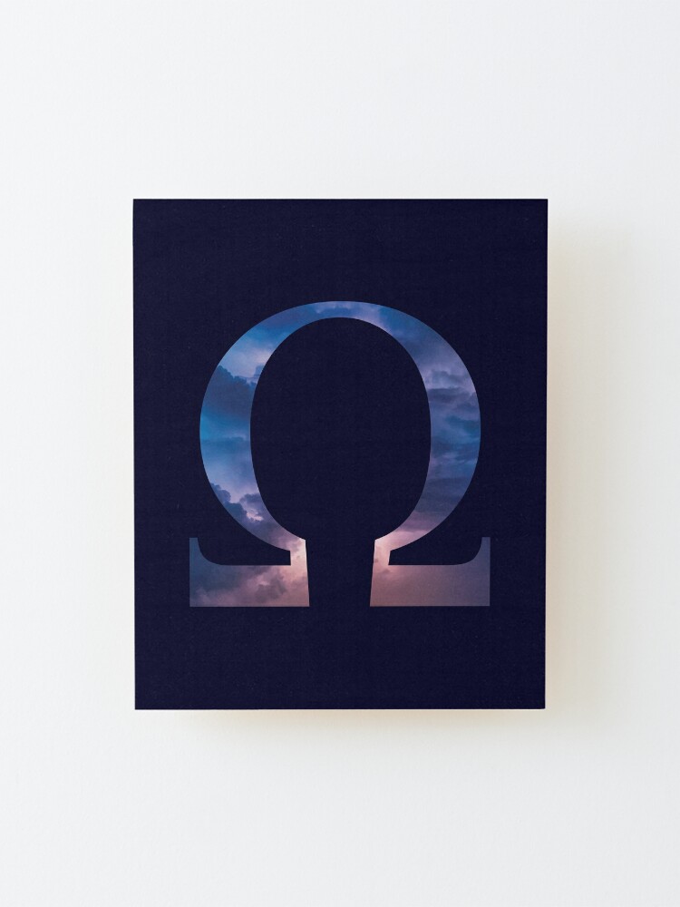 Beginning and end Omega sign symbol with religious and spiritual meaning Mounted Print