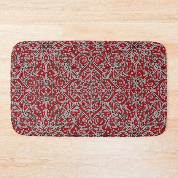 Aperçu de l'œuvre Mandala rouge noir et gris à lignes fines créée et vendue par Abbey Willis.