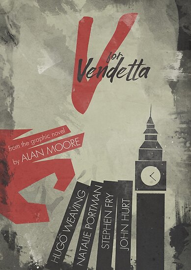 V For Vendetta Minimal Movie Poster With Natalie Portman Stephen