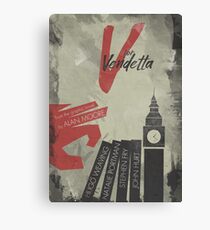 V for vendetta, minimal movie poster, with Natalie Portman, Stephen Fry, film based on the graphic novel by Alan Moore on Guy Fawkes Canvas Print