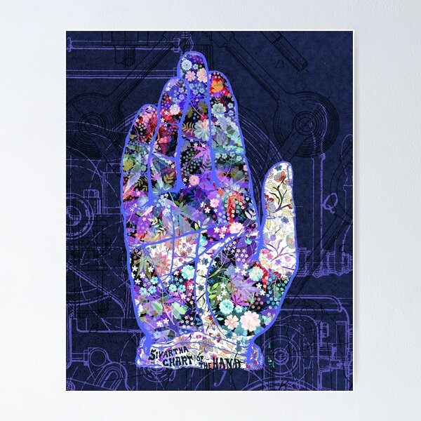 Item preview, Flower Hand Palmistry designed and sold by WestIndigo.