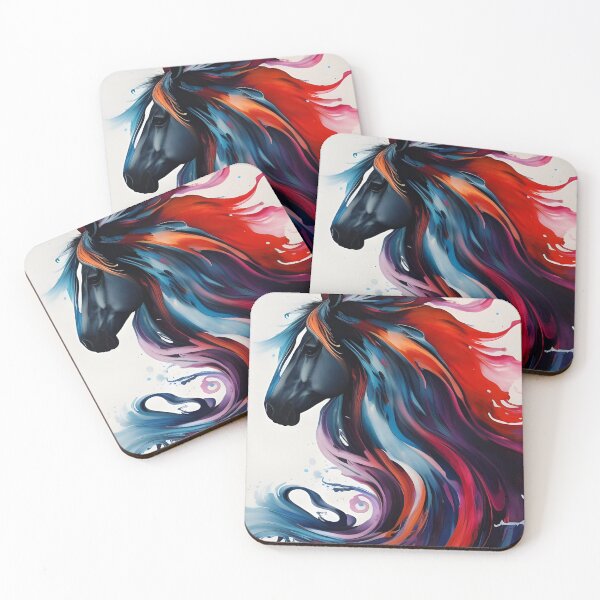 Item preview, Colourful Horse Ink Artwork designed and sold by ambyai.