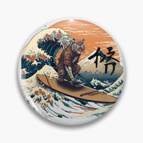 Item preview, Ukiyo-e Surfing Tiger Lover Gift designed and sold by chrstnslts.