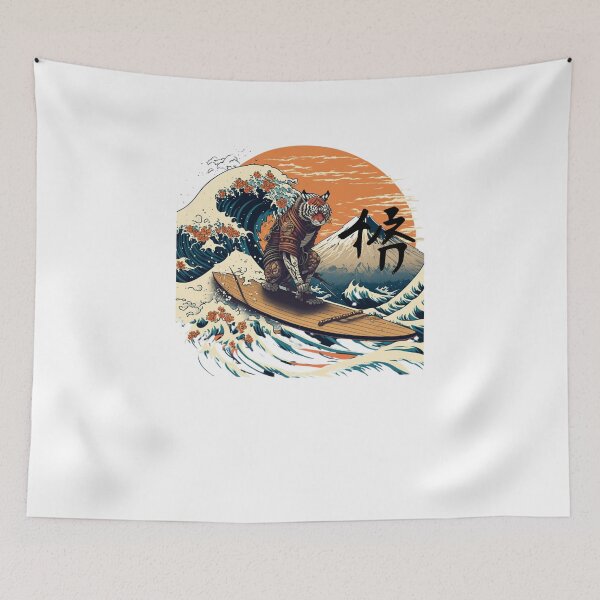 Item preview, Ukiyo-e Surfing Tiger Lover Gift designed and sold by chrstnslts.