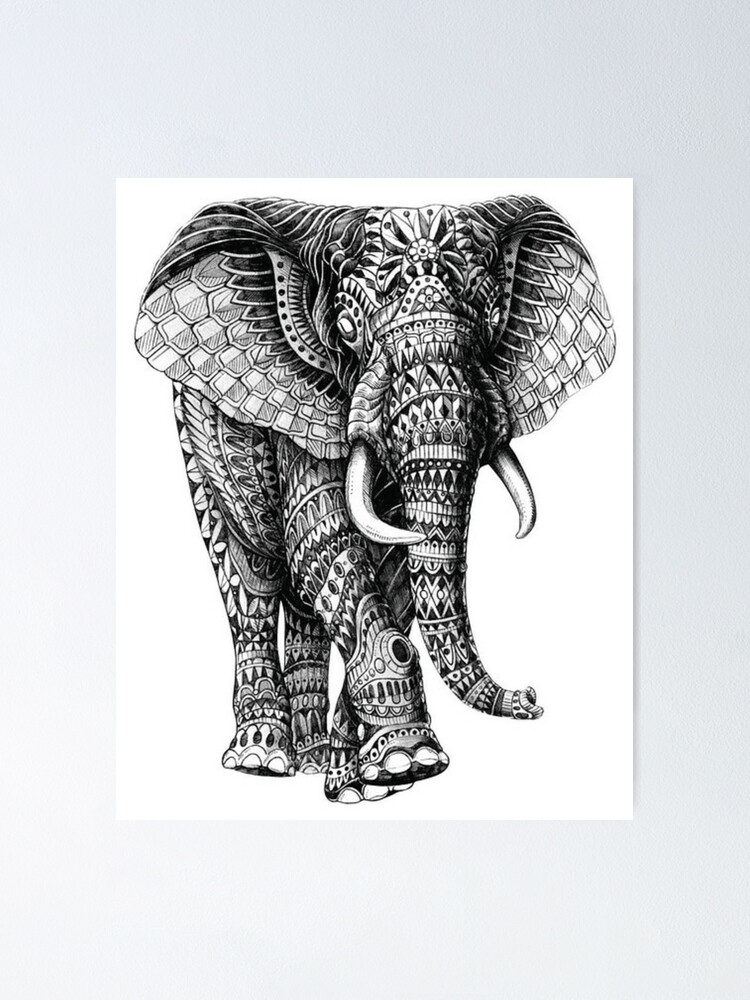adult coloring elephant poster by yuna26 redbubble coloriage ultra sonique